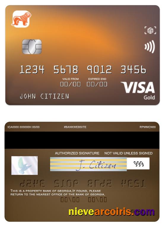 Georgia Bank of Georgia visa gold card